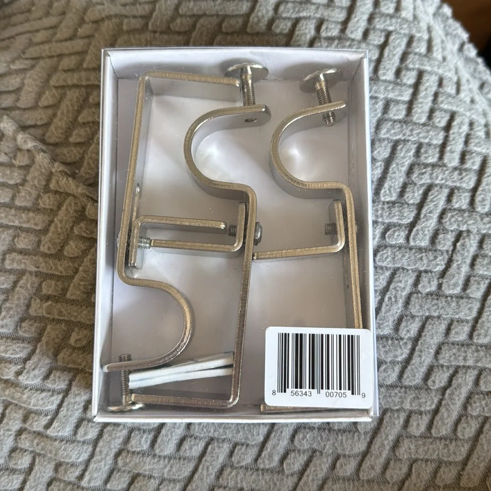 Nono Brackets Curtain Rod Attachment NIB (2 sets of 3 brackets ea)